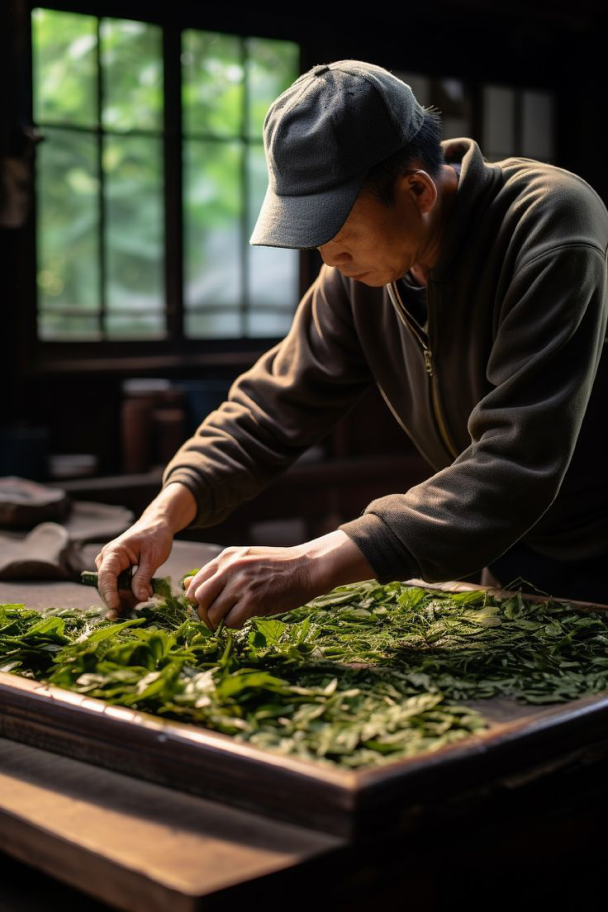Tea processing in Japan